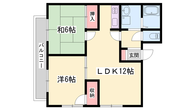 ブリーザ(2LDK/2階)の間取り写真