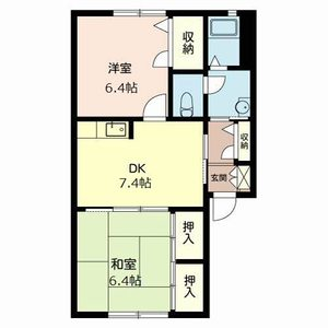 フレグランス西江井ヶ島(2DK/1階)の間取り写真