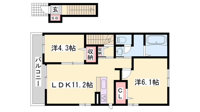 ANGE.A(2LDK/2階)の間取り写真