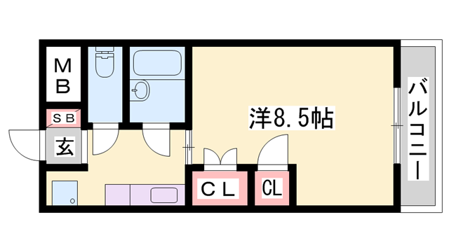オーキッドコート(1K/3階)の間取り写真