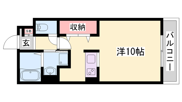 CONTINENT花影Ⅰ(1K/1階)の間取り写真