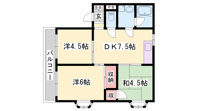 コーポマキ(3DK/2階)の間取り写真