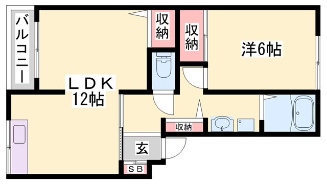 レオパレスV(1LDK/1階)の間取り写真