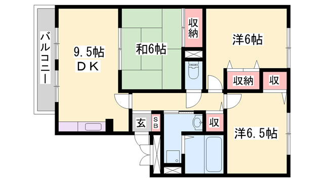 アゼリア21(3DK/2階)の間取り写真