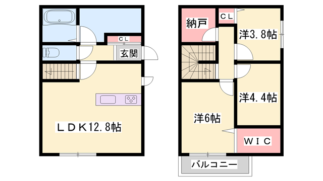 CASAサウス(3SLDK/2階)の間取り写真