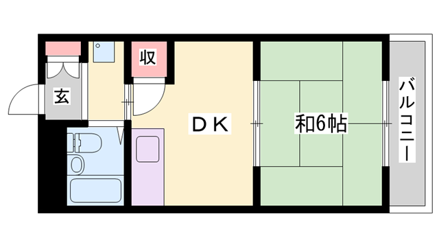 サンハイツ多井田(1DK/2階)の間取り写真