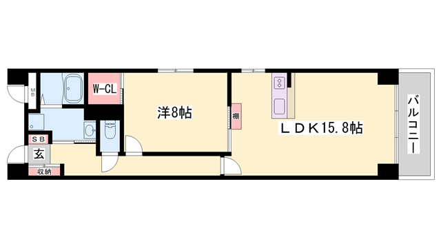 キャッスルコート龍野町(1LDK/2階)の間取り写真