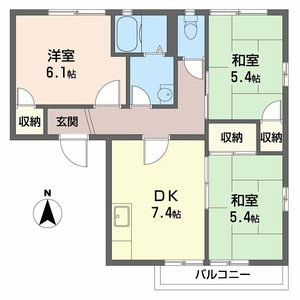 セファミ小野B(3DK/2階)の間取り写真