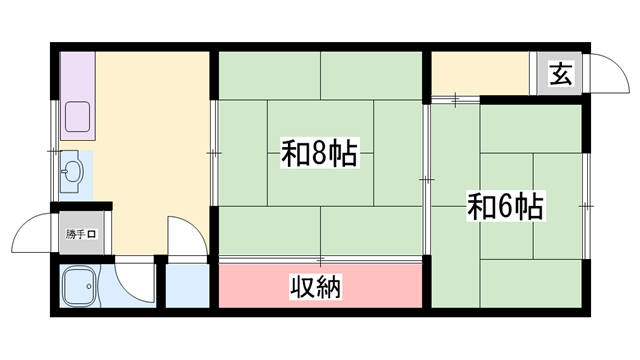 堀井荘(2DK/2階)の間取り写真