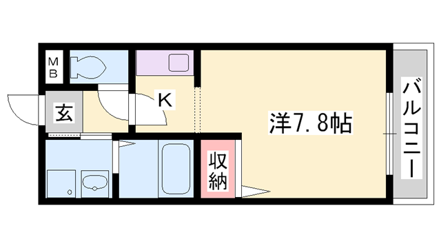 プレッソ新在家(1K/1階)の間取り写真