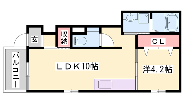 山陽電気鉄道本線 飾磨駅 徒歩16分 2階建 築11年(1LDK/1階)の間取り写真