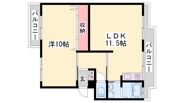 アイマンション(1LDK/2階)の間取り写真
