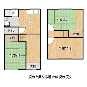 姫新線 本竜野駅 徒歩11分 2階建 築39年(3DK)の間取り写真