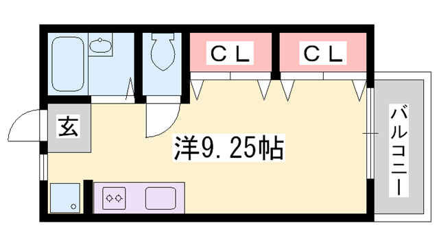 サンライフ21 A棟(ワンルーム/2階)の間取り写真