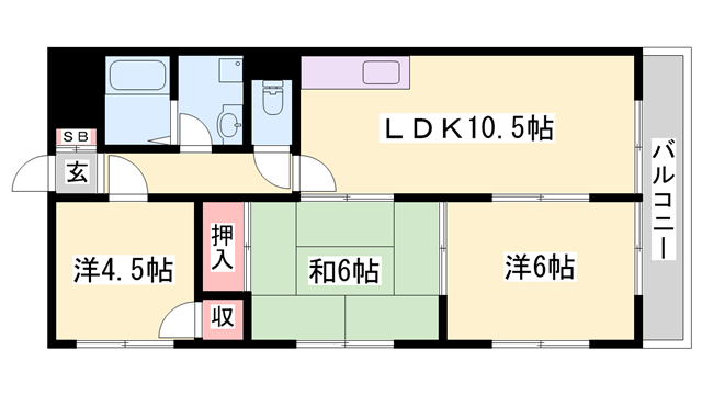 ソフィア21溝之口(3LDK/2階)の間取り写真