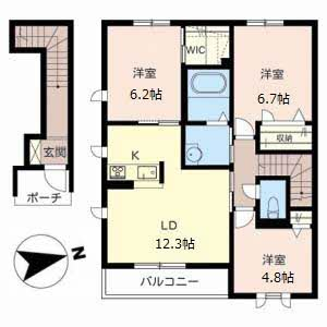 サンルーチェ(3LDK/2階)の間取り写真