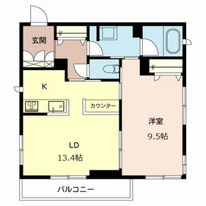 CASA MONO(1LDK/3階)の間取り写真