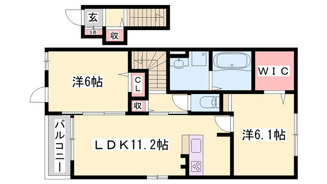 メゾンアリービオ(2LDK/2階)の間取り写真