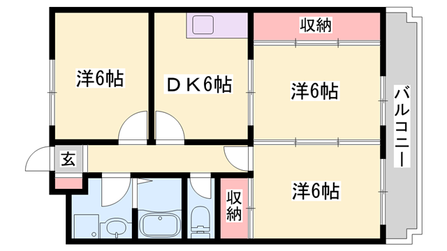 NONOYA1(3DK/1階)の間取り写真