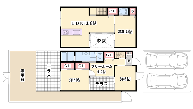 山陽電気鉄道本線 白浜の宮駅 徒歩13分 2階建 築16年(4LDK)の間取り写真