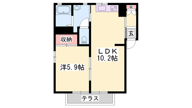 シティウエスト(1LDK/1階)の間取り写真