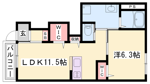 姫新線 播磨高岡駅 徒歩19分 2階建 築7年(1LDK/1階)の間取り写真