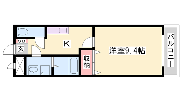 エクセレントON(1K/1階)の間取り写真