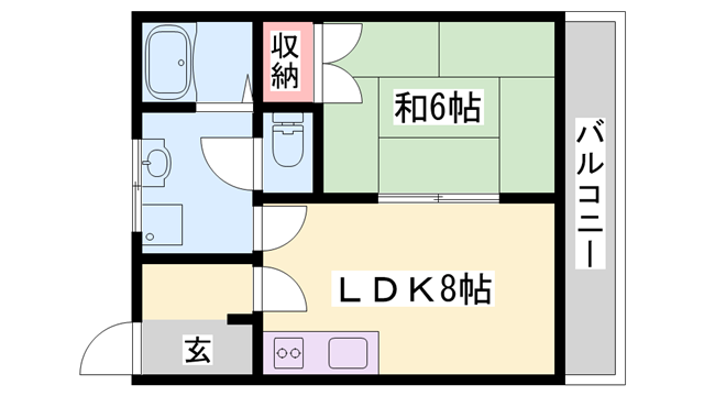 白国ハウス(1LDK/2階)の間取り写真