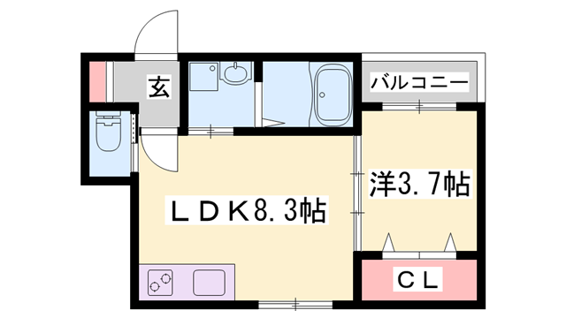 ルアナテラス38(1LDK/2階)の間取り写真