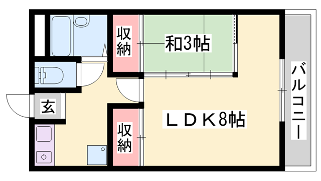 ラフェスタ加東(1LDK/3階)の間取り写真