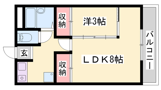 ラフェスタ加東(1LDK/5階)の間取り写真