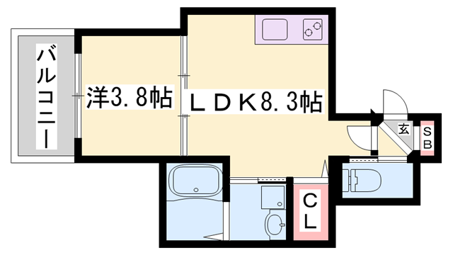 ルアナテラス38(1LDK/2階)の間取り写真