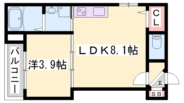 ルアナテラス38(1LDK/2階)の間取り写真
