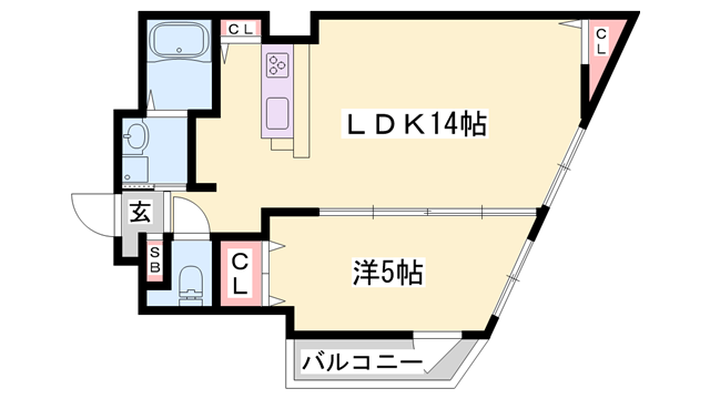コティ大久保(1LDK/3階)の間取り写真