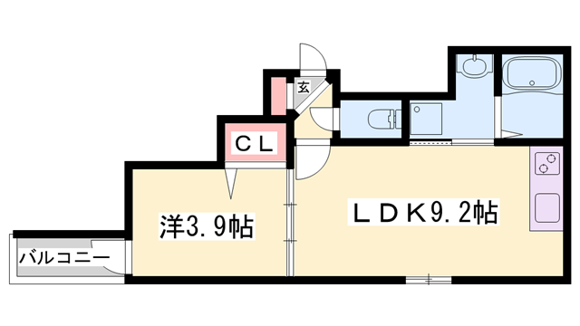 ルアナテラス38(1LDK/3階)の間取り写真