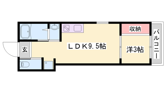 LUMINART明石(1LDK/1階)の間取り写真