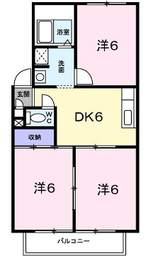 グリーンハイツ大久保(3DK/2階)の間取り写真