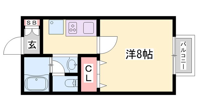 イーストヴィレッヂ(1K/1階)の間取り写真