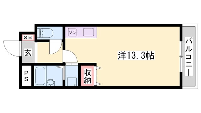 THE CITY大津(ワンルーム/1階)の間取り写真