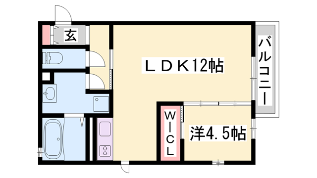 アムール(1LDK/1階)の間取り写真