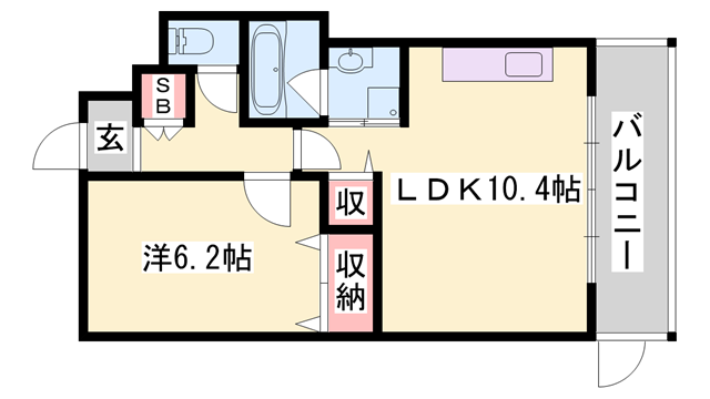 ハウオリ・ハレ(1LDK/1階)の間取り写真