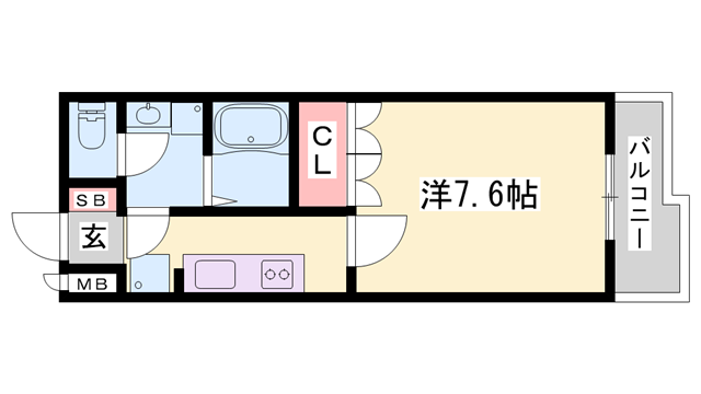 コンソルテ(1K/2階)の間取り写真