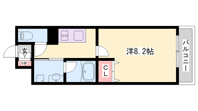 LEMIZE手柄(1K/3階)の間取り写真