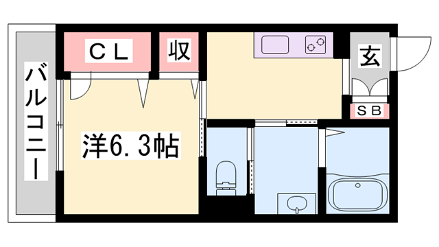 ソラーナ(1K/3階)の間取り写真