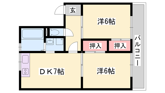 中村ハイツ(2DK/2階)の間取り写真