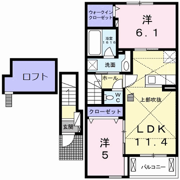 COOPER VILLA(2LDK/2階)の間取り写真