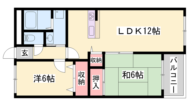 シャトー三和青山(2LDK/3階)の間取り写真