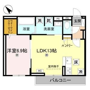 D-PLACE良野(1LDK/3階)の間取り写真