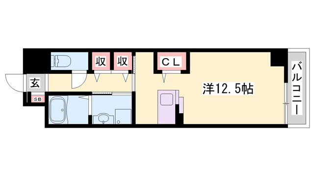 BONHEUR静徳(1K/2階)の間取り写真
