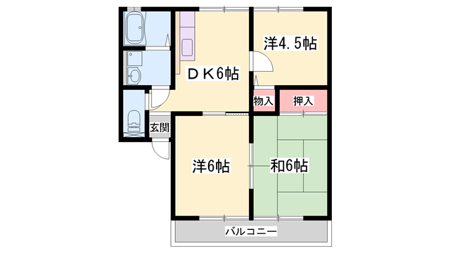 ローゼンハイム(3DK/1階)の間取り写真
